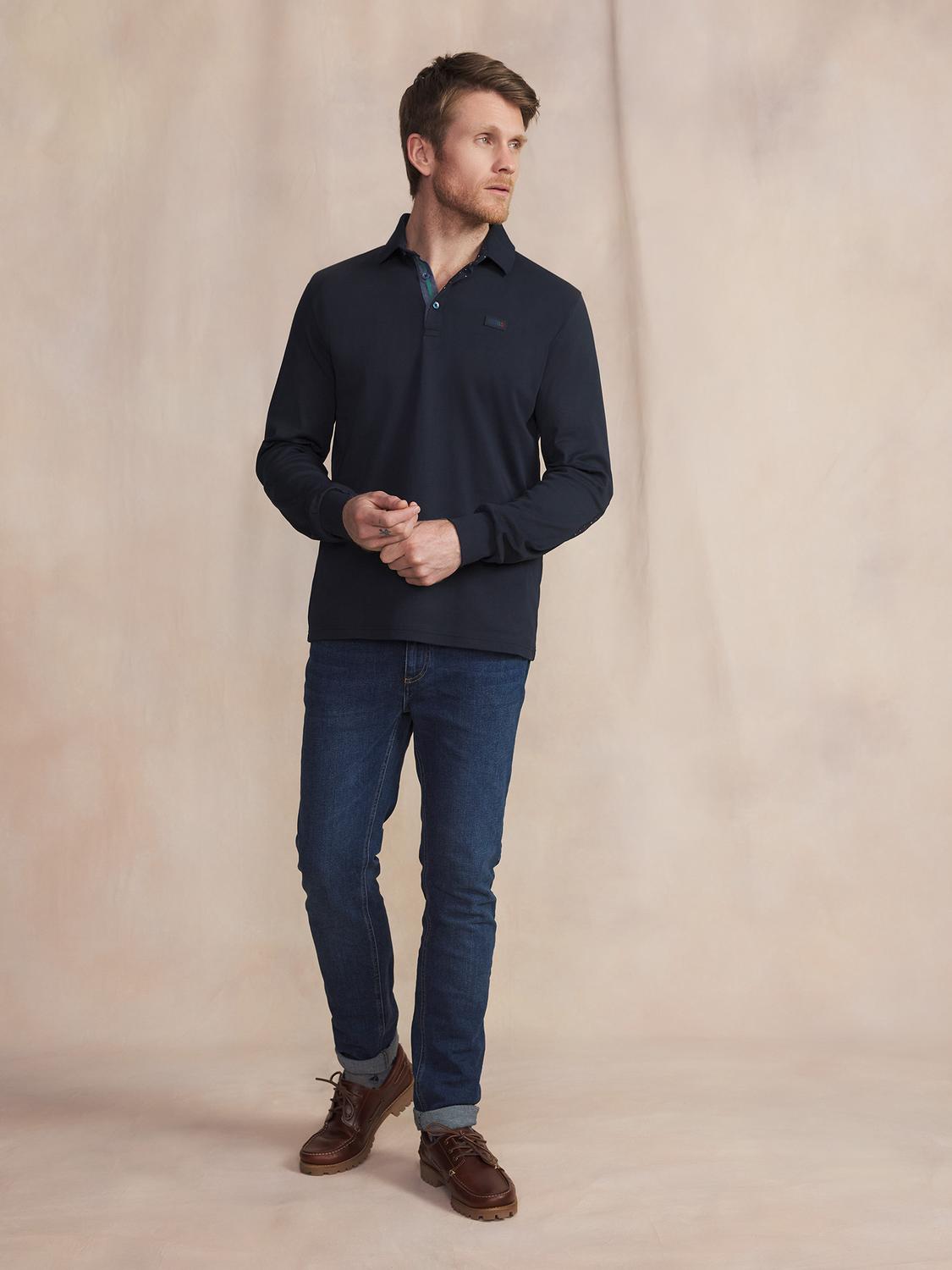 Polo Marine Manches Longues Bleu BARZIPOL