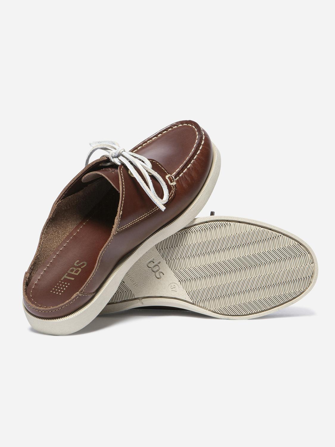 Mule Bateau Femme Cuir Marron PHELUME Mule Bateau Femme Cuir Marron PHELUME