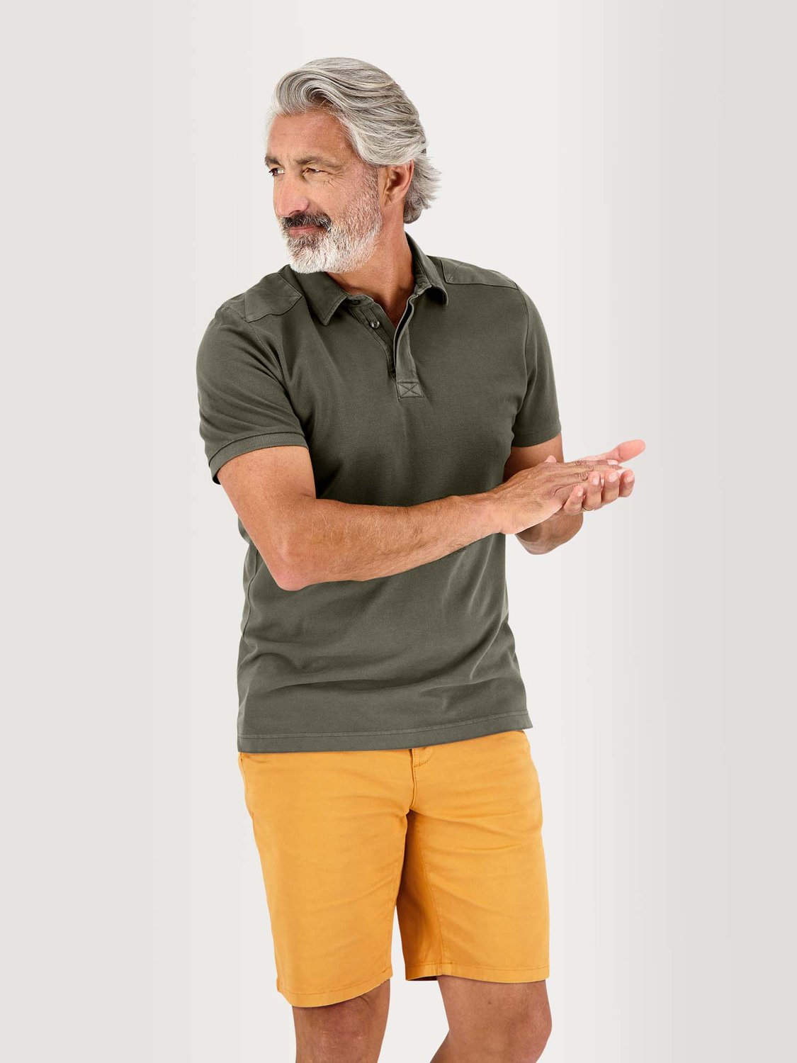 Polo Homme Manches Courtes Beige