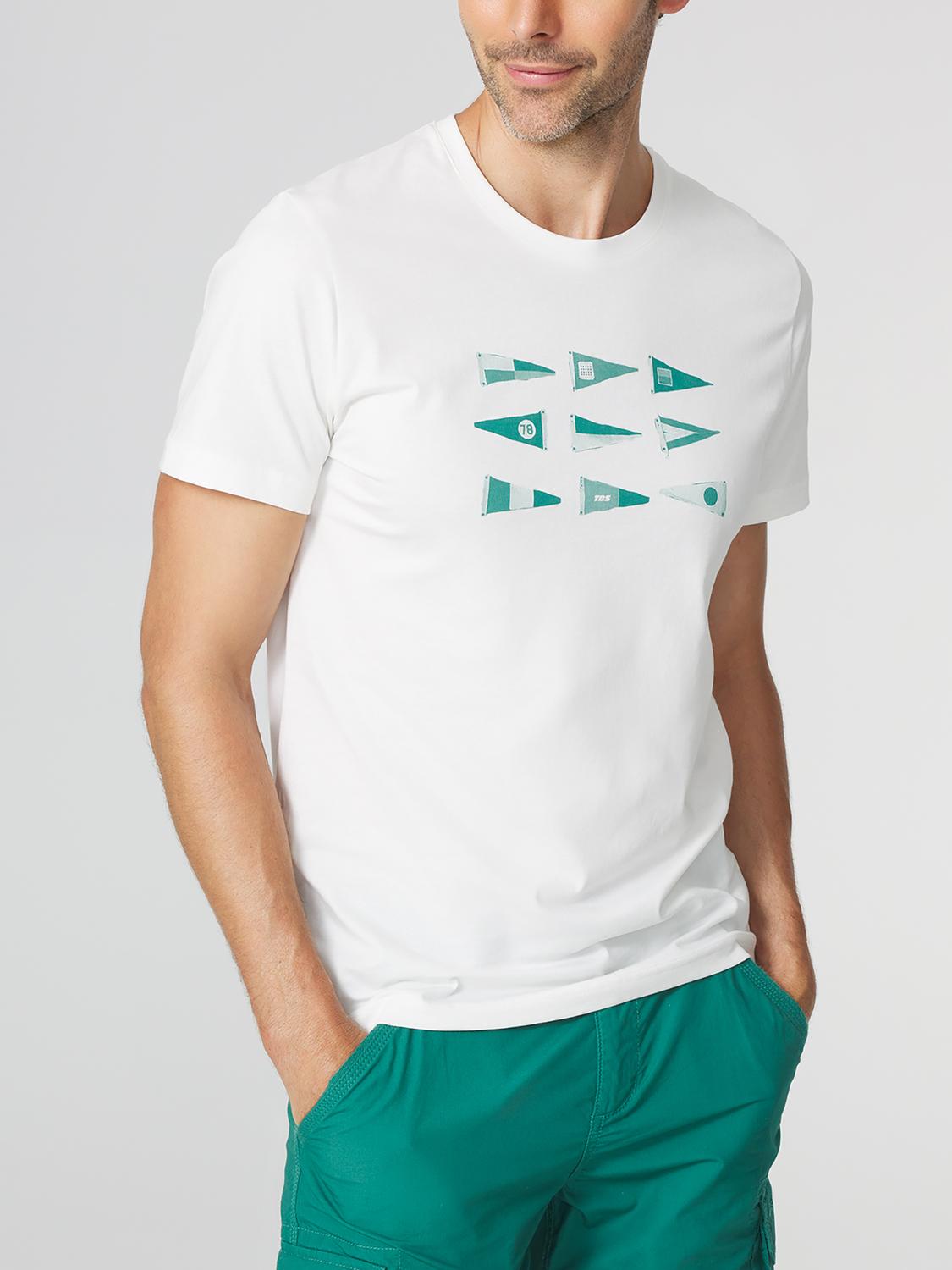 T-shirt Homme Manches Courtes Imprimés Blanc ALBERTEE