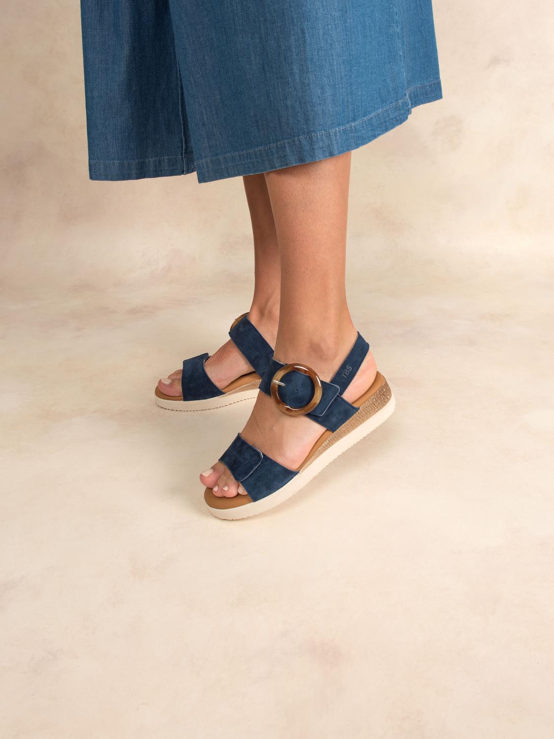 Sandales compensées femme marine PRALINE