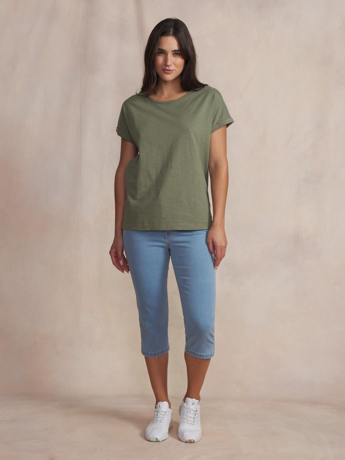 Tee-shirt en maille femme kaki MAHIATEE