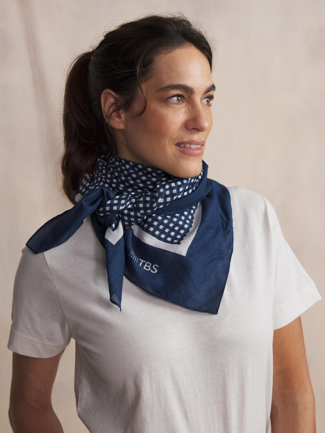 Foulard femme vichy marine ANNAFOU