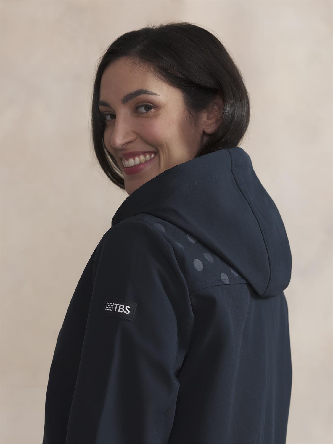 Jacket Long Women Waterproof Hooded Blue FANNYLON