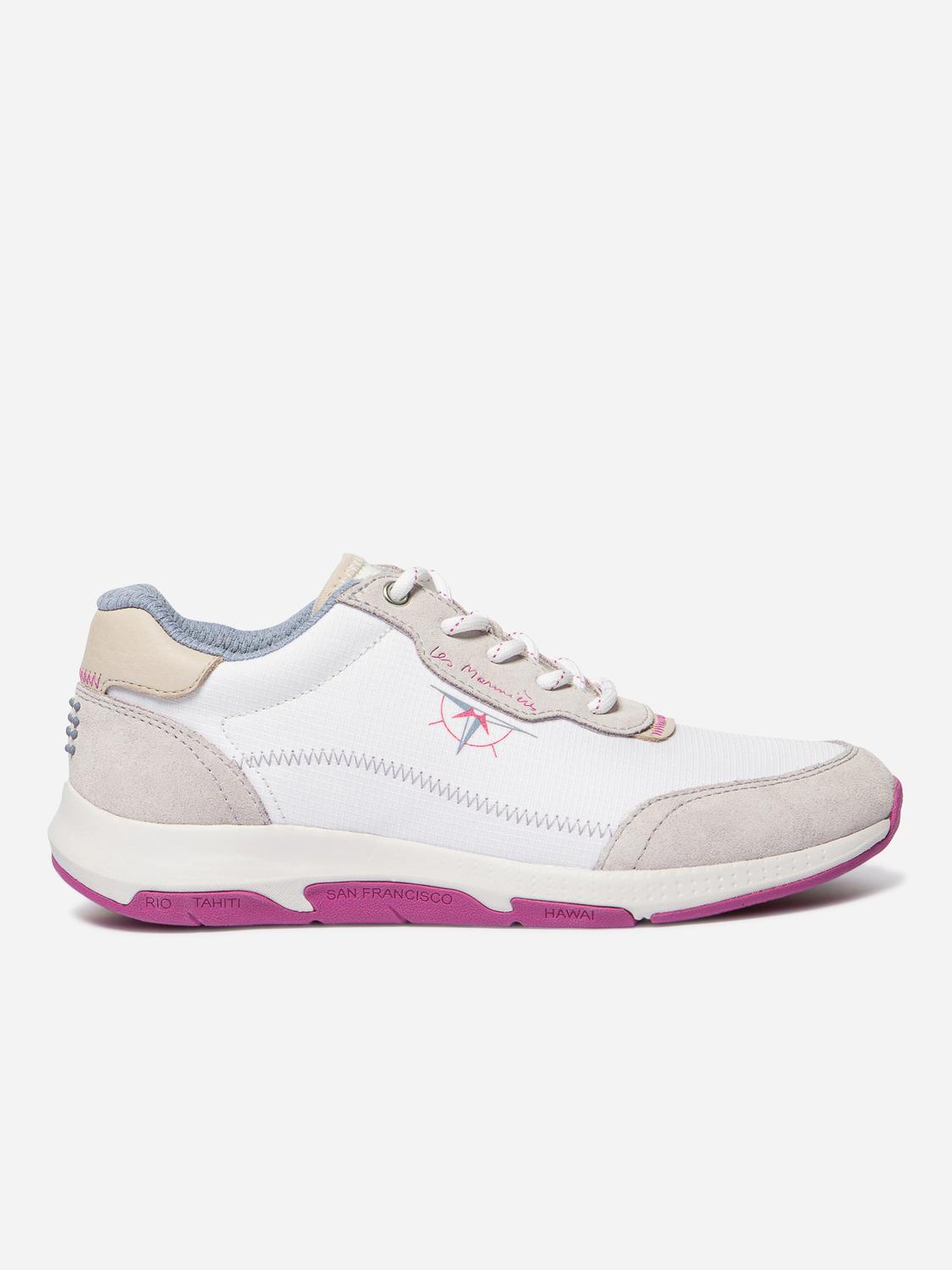 Women's running shoes White and Fuchsia JAZFOIL