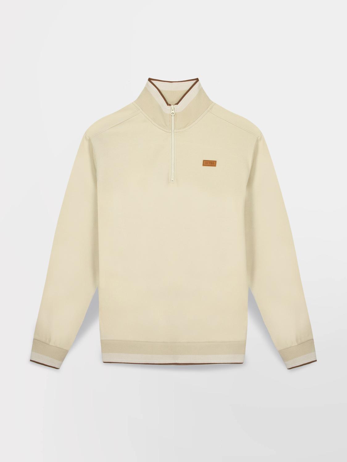 Sweat Zippé Homme Beige LEANNCAM