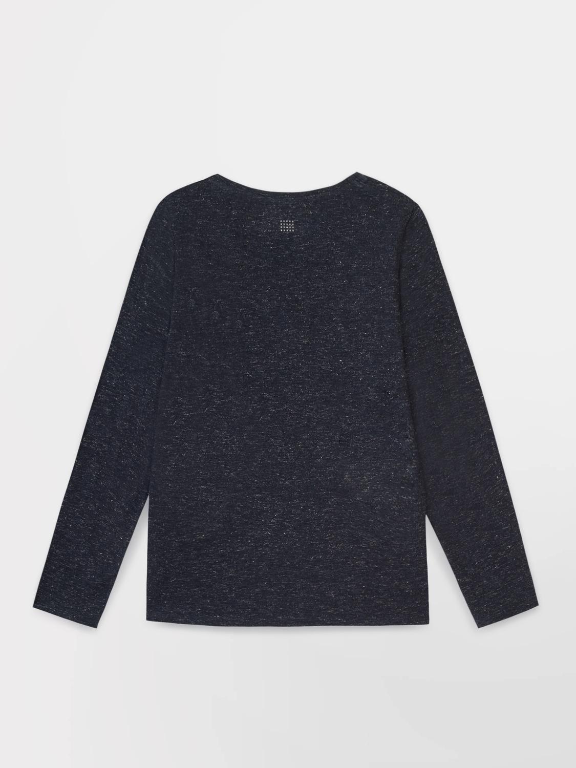 Tee Shirt Femme Manche Longues Coton Bleu ADINALON