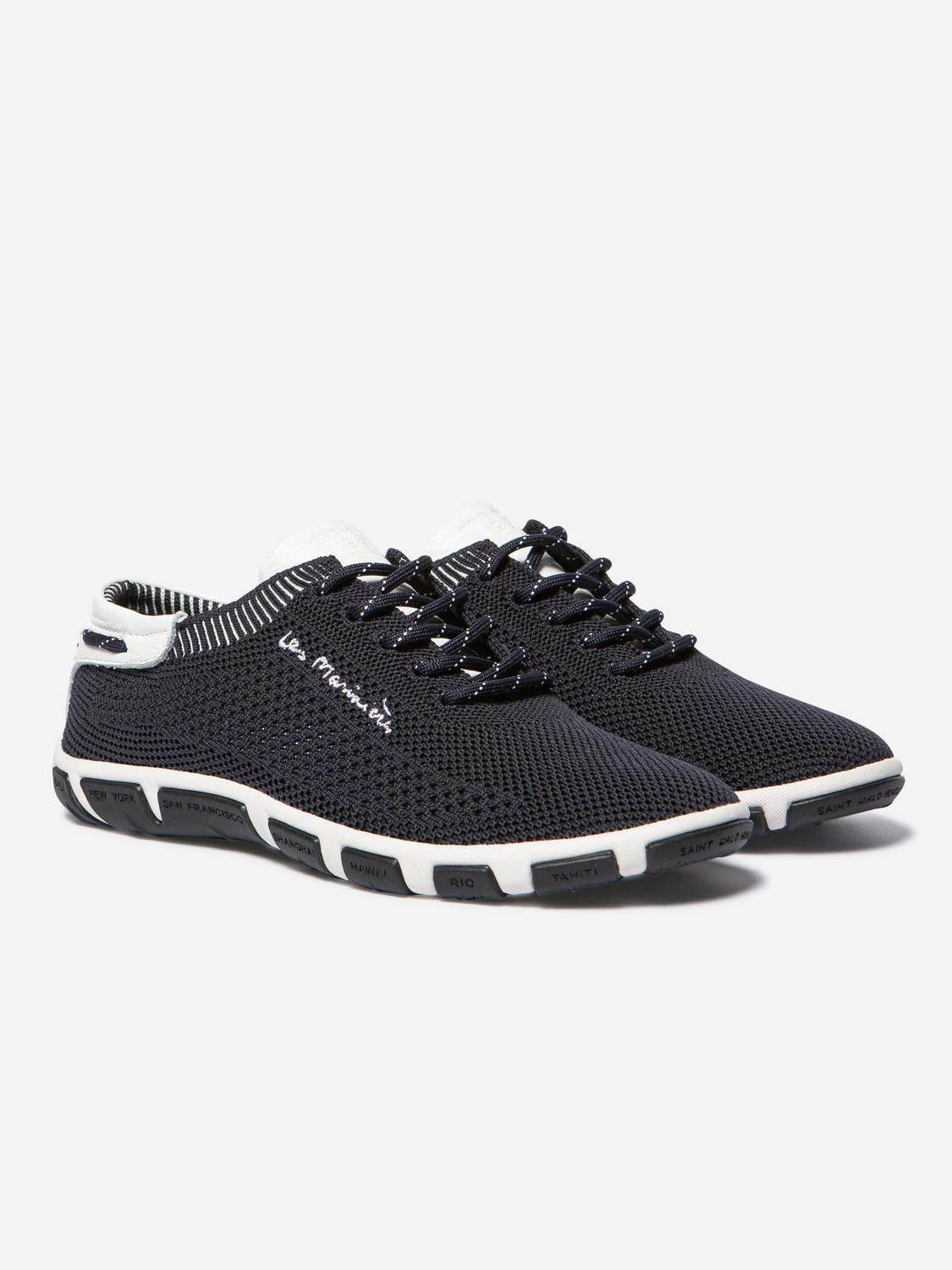 Tennis en toile femme raye baltic fonce JAZARIA