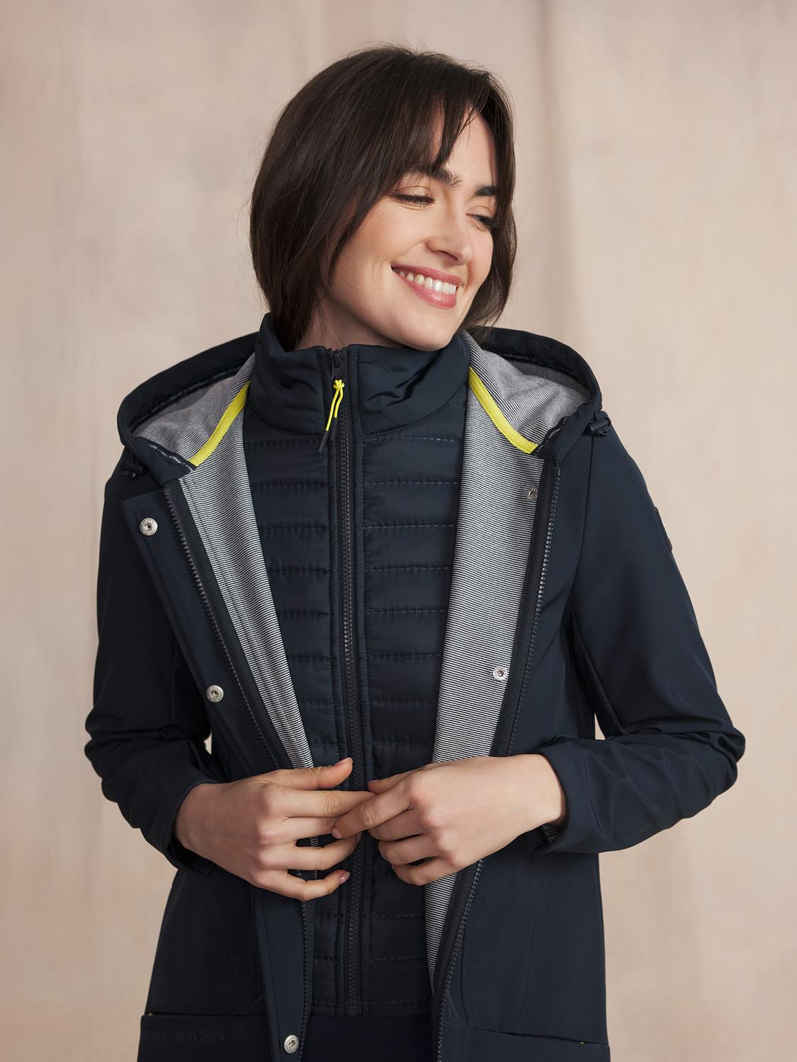 Veste Longue Femme Imperméable A Capuche Bleu FANNYLON Veste Longue Femme Imperméable A Capuche Bleu FANNYLON