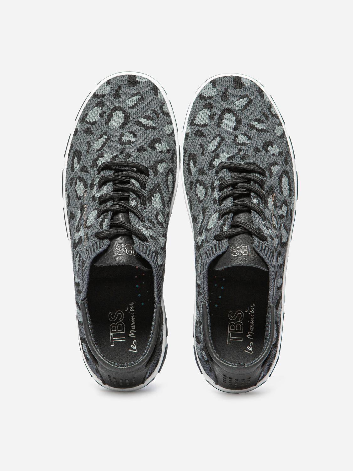 Tennis Femme Textile Recyclé Leopard Noir JAZARIA Tennis Femme Textile Recyclé Leopard Noir JAZARIA
