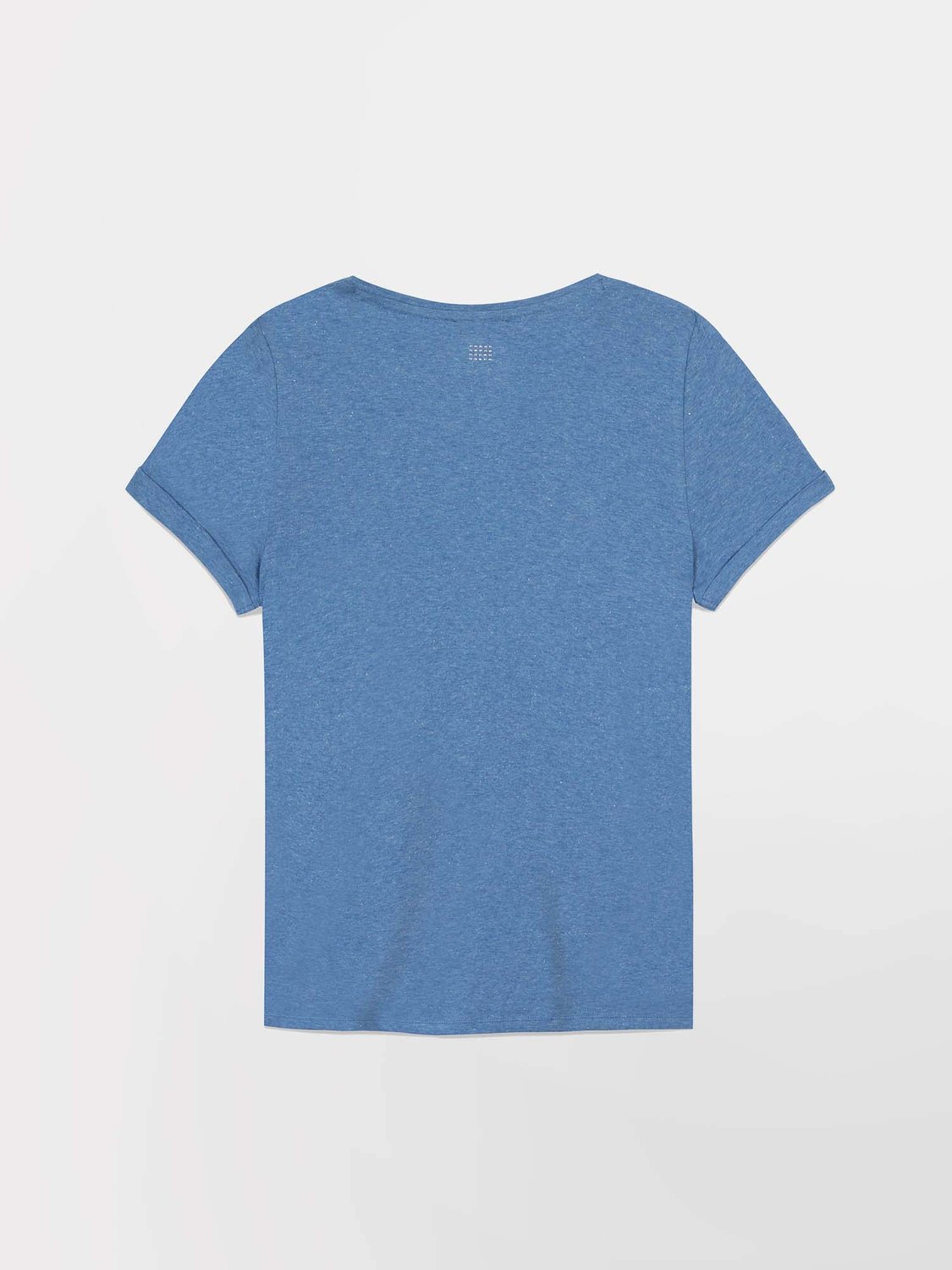 Tee-Shirt Femme Col V Jersey Coton Bleu