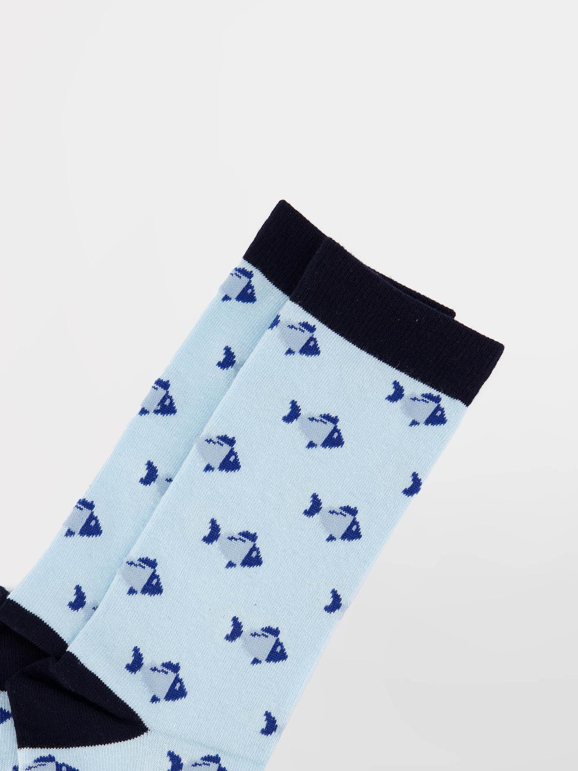 Men's Mid-Calf Recycled Material Navy and Blue Socks GARYSOCK