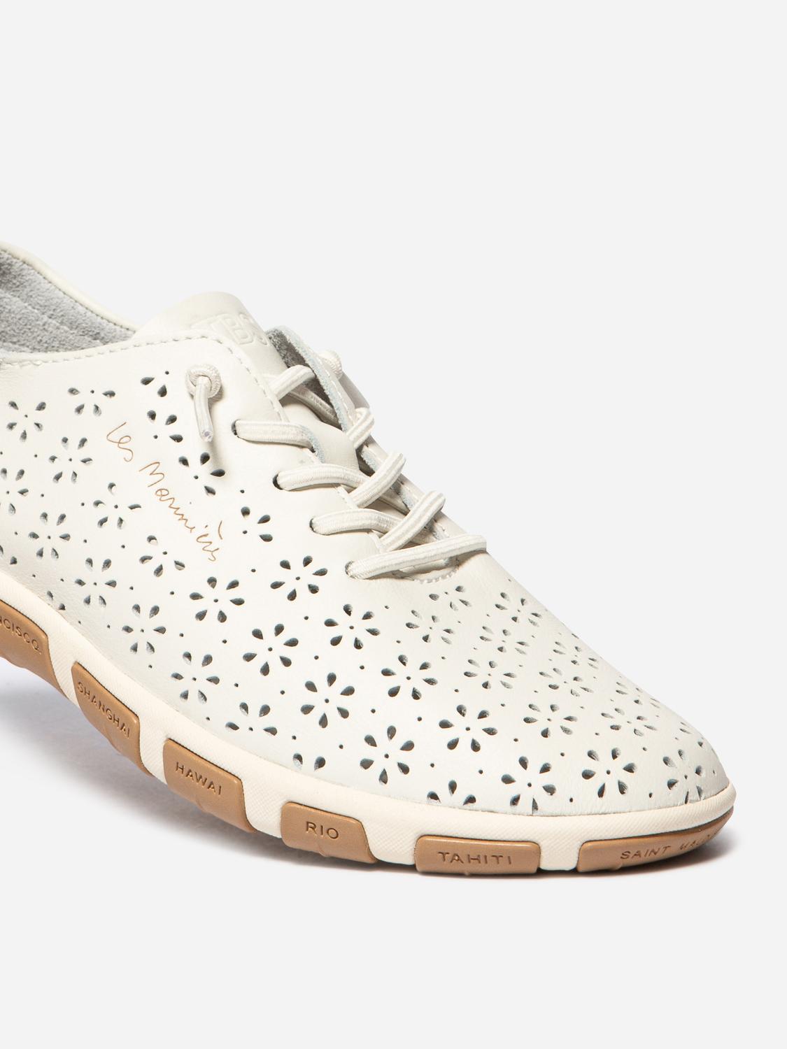 Tennis en cuir femme craie et camel JAZFLOR