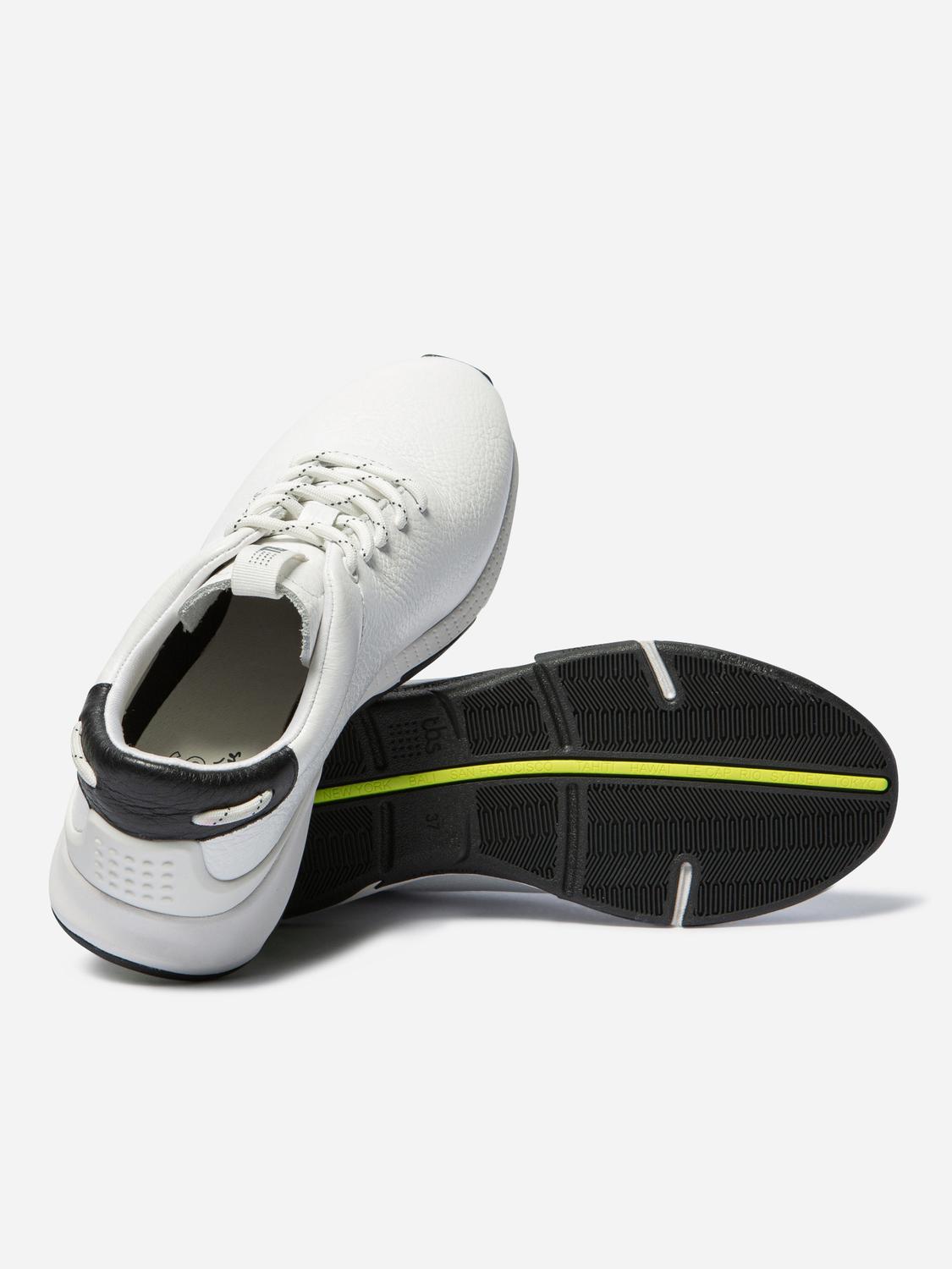 Tennis Femme Confort Cuir Blanc