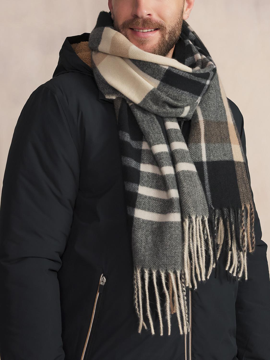 Echarpe Homme A Carreaux Marron ETHANNE