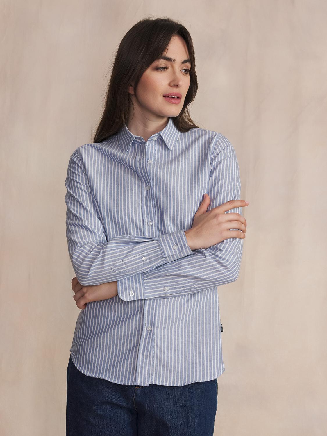 Chemise Chambray Manches Longues Bleu ROZZICHE Chemise Chambray Manches Longues Bleu ROZZICHE
