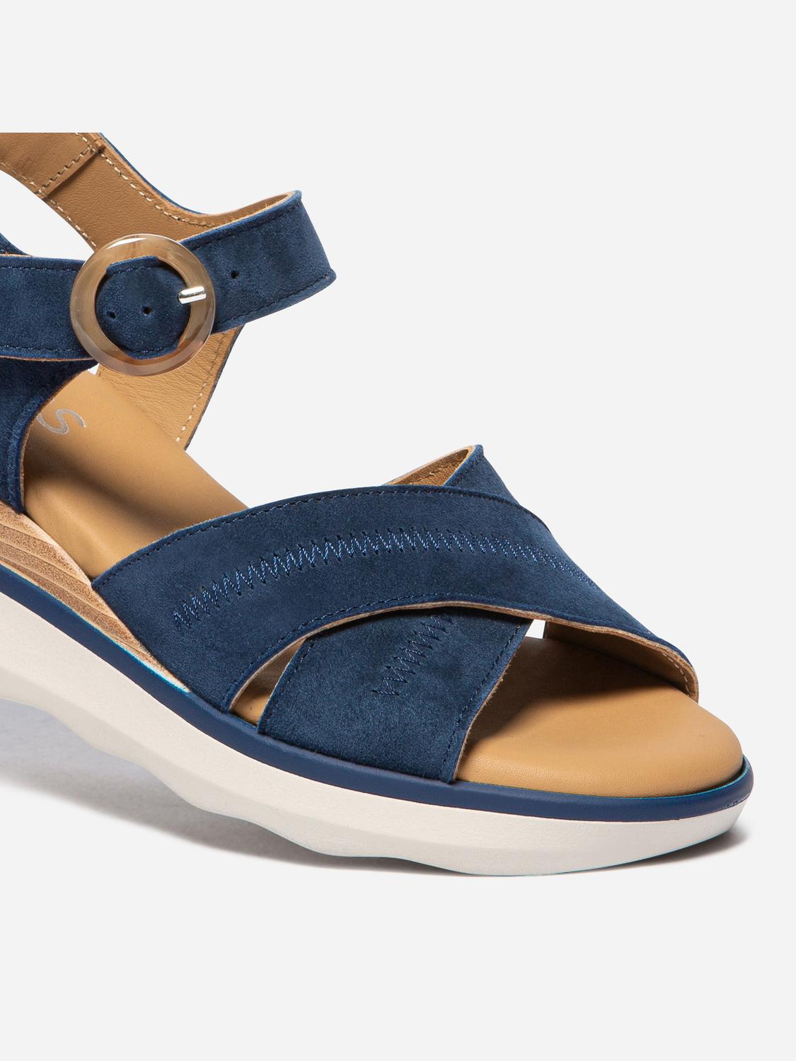 Sandales compensées femme marine HOULEMA