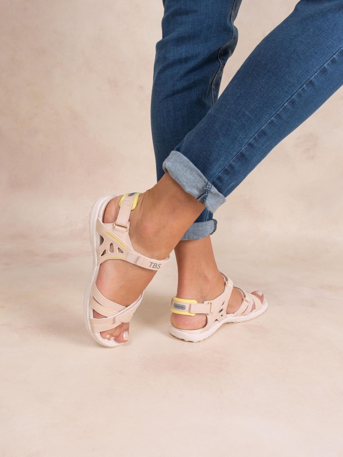 Women's flat sandals Nude TREKKER