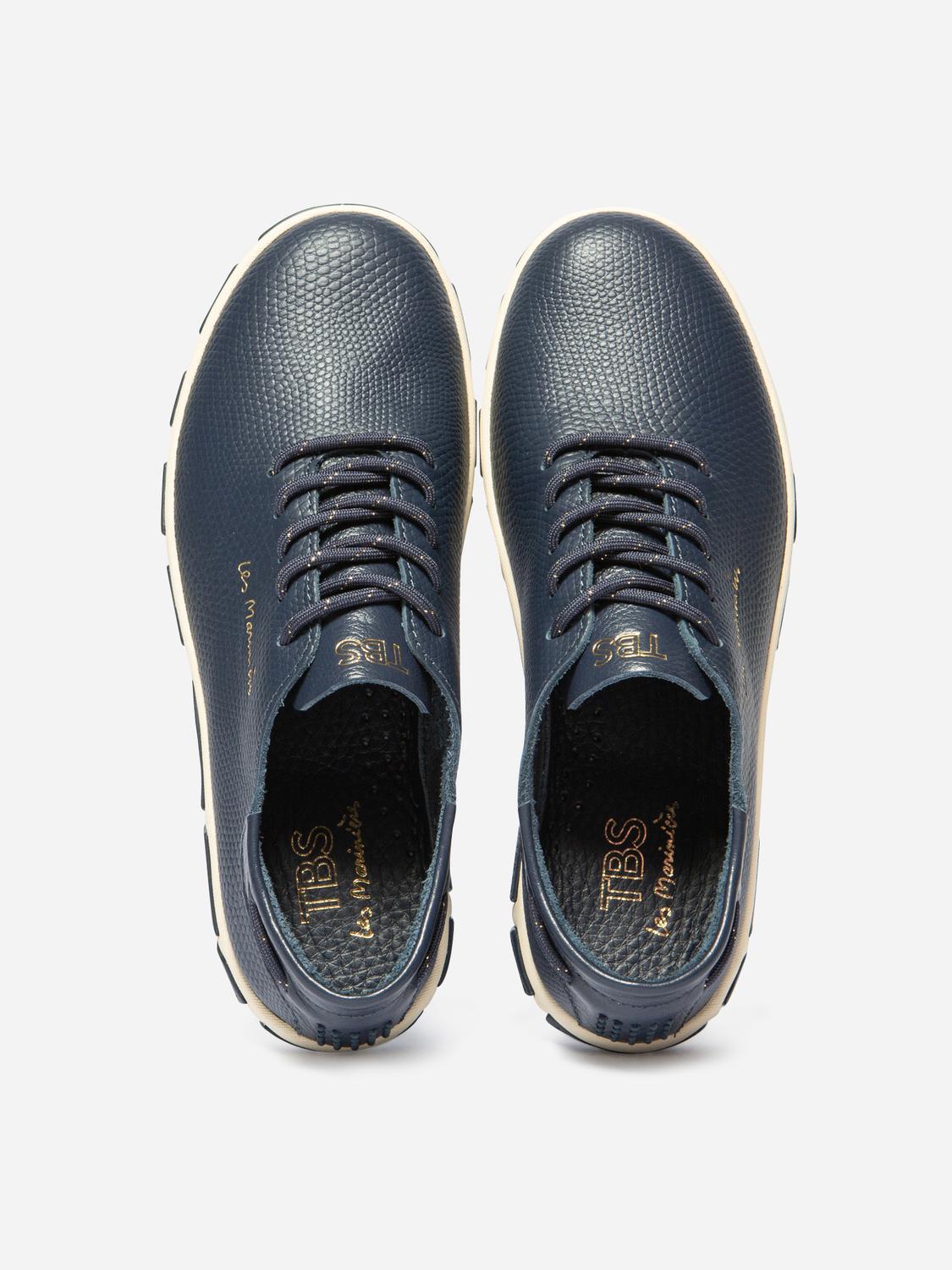 Tennis Femme Confort Cuir Python Bleu JAZARU Tennis Femme Confort Cuir Python Bleu JAZARU