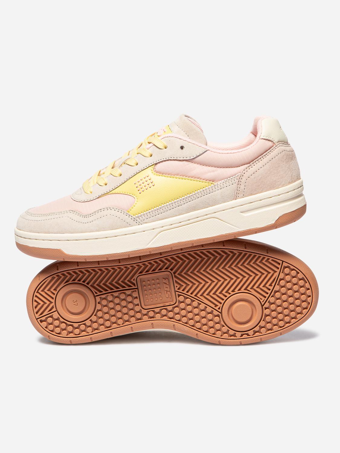 Tennis en toile femme beige et jaune ALMERIA