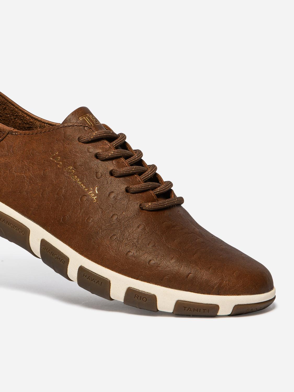 Tennis Femme Cuir Tabac JAZARU