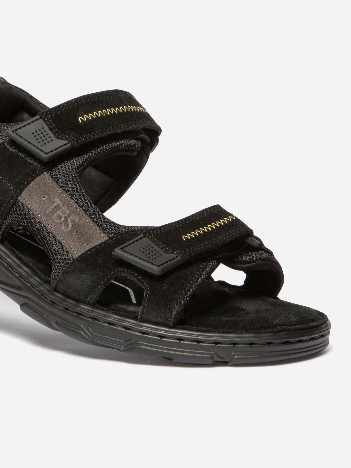 Sandales plates homme noir et gris JAIMMYE