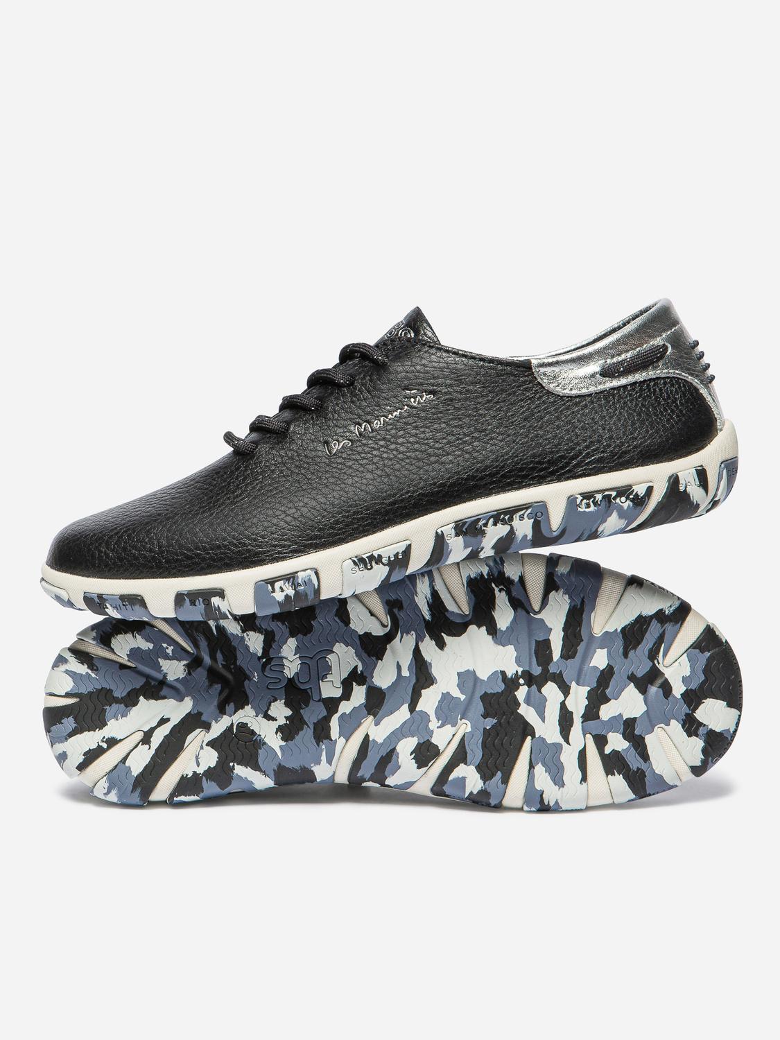 Tennis Femme Cuir Camo Marine Silver JAZARU