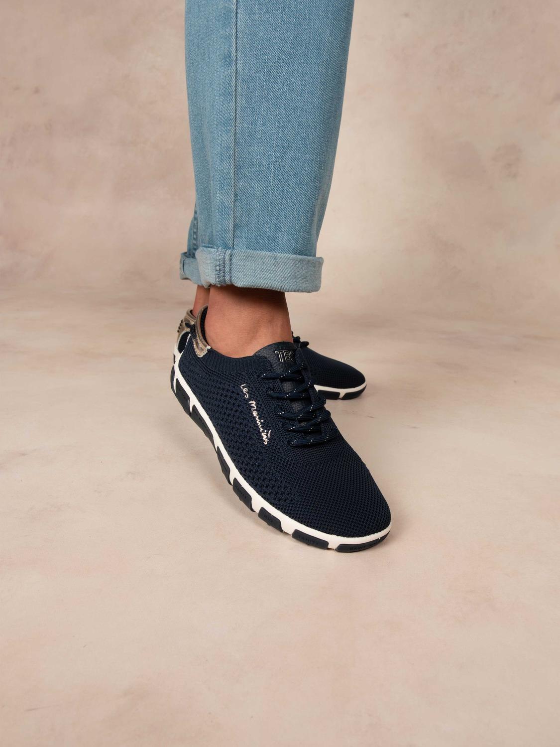 Tennis en toile femme navy et gold JAZARIA