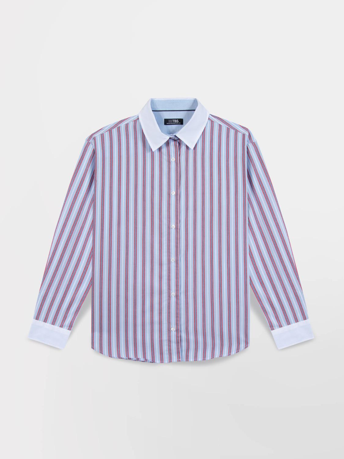 Chemise Chambray Manches Longues Bleu EMMIECHE Chemise Chambray Manches Longues Bleu EMMIECHE