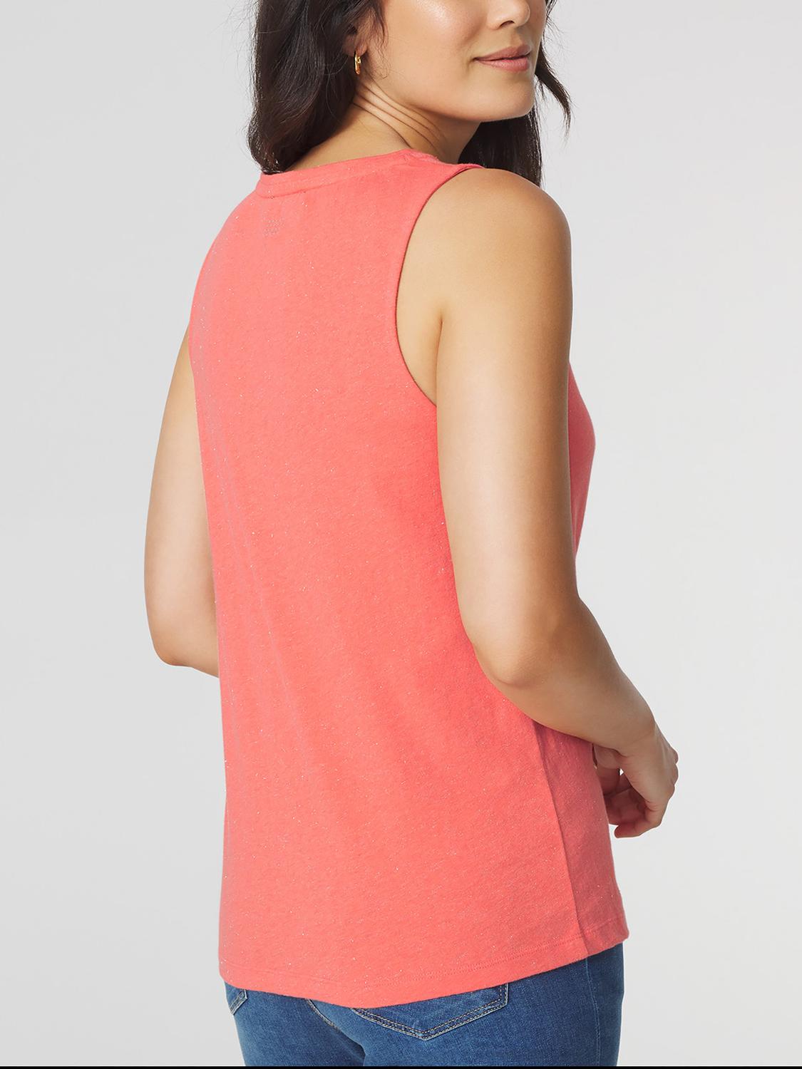 Débardeur Femme Col V Coton Bio Rose ADINADEB