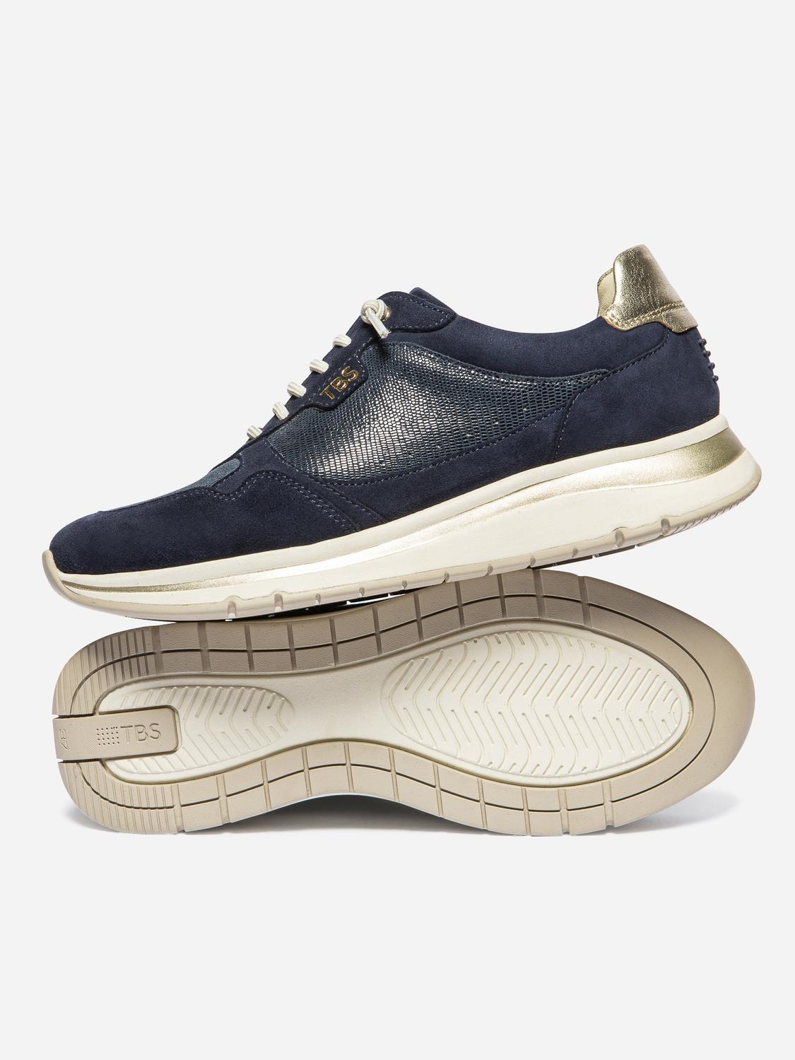 Tennis Femme Textile Marine et Or BLOLACE