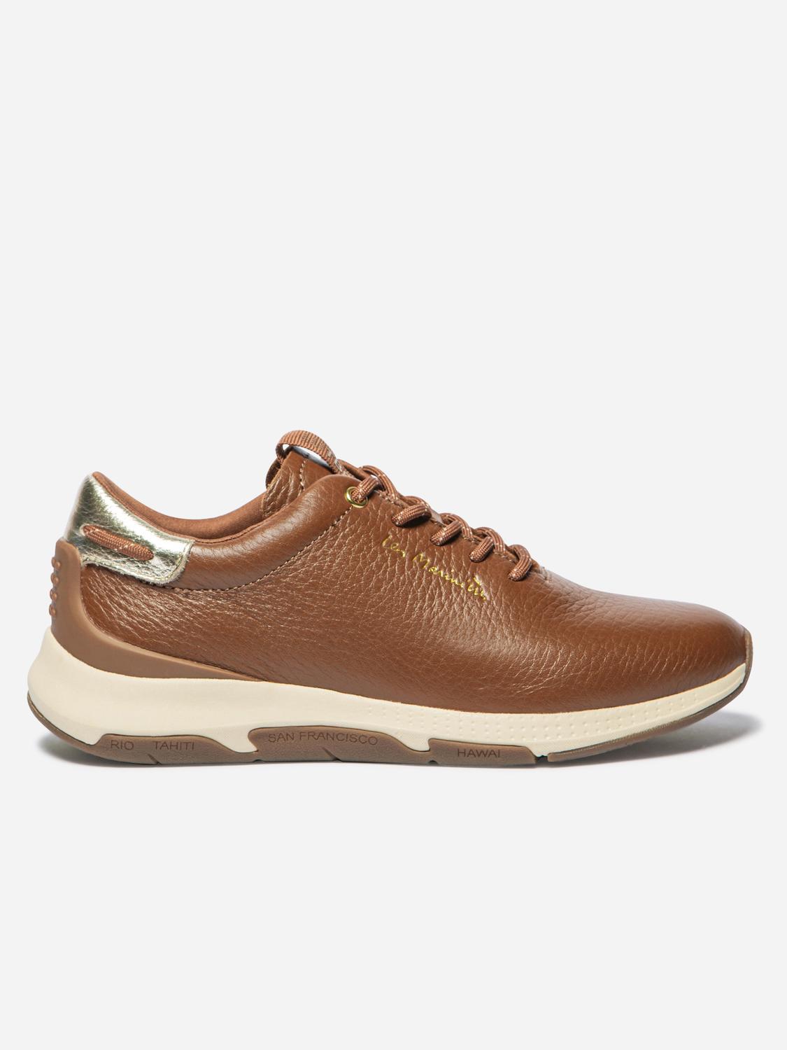 Running Femme Doublée Textile Cuir Pecan et Champagne JAZZRUN