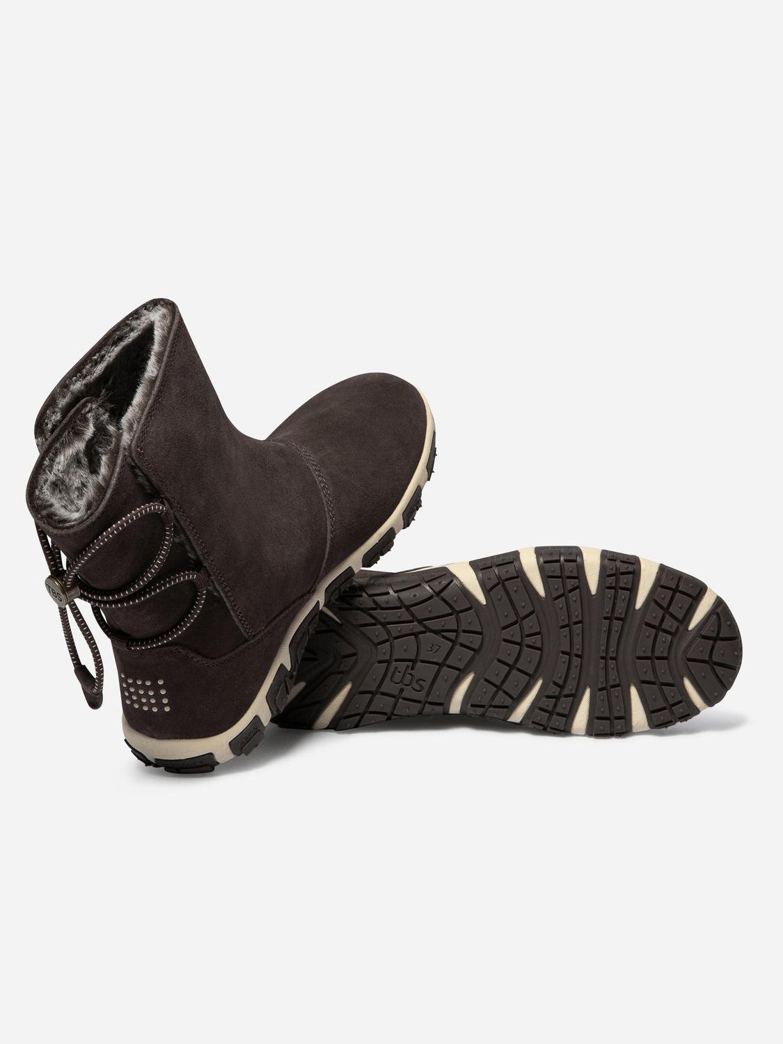 Boots Fourrées Femme Confort Cuir Marron JAZSNOW Boots Fourrées Femme Confort Cuir Marron JAZSNOW