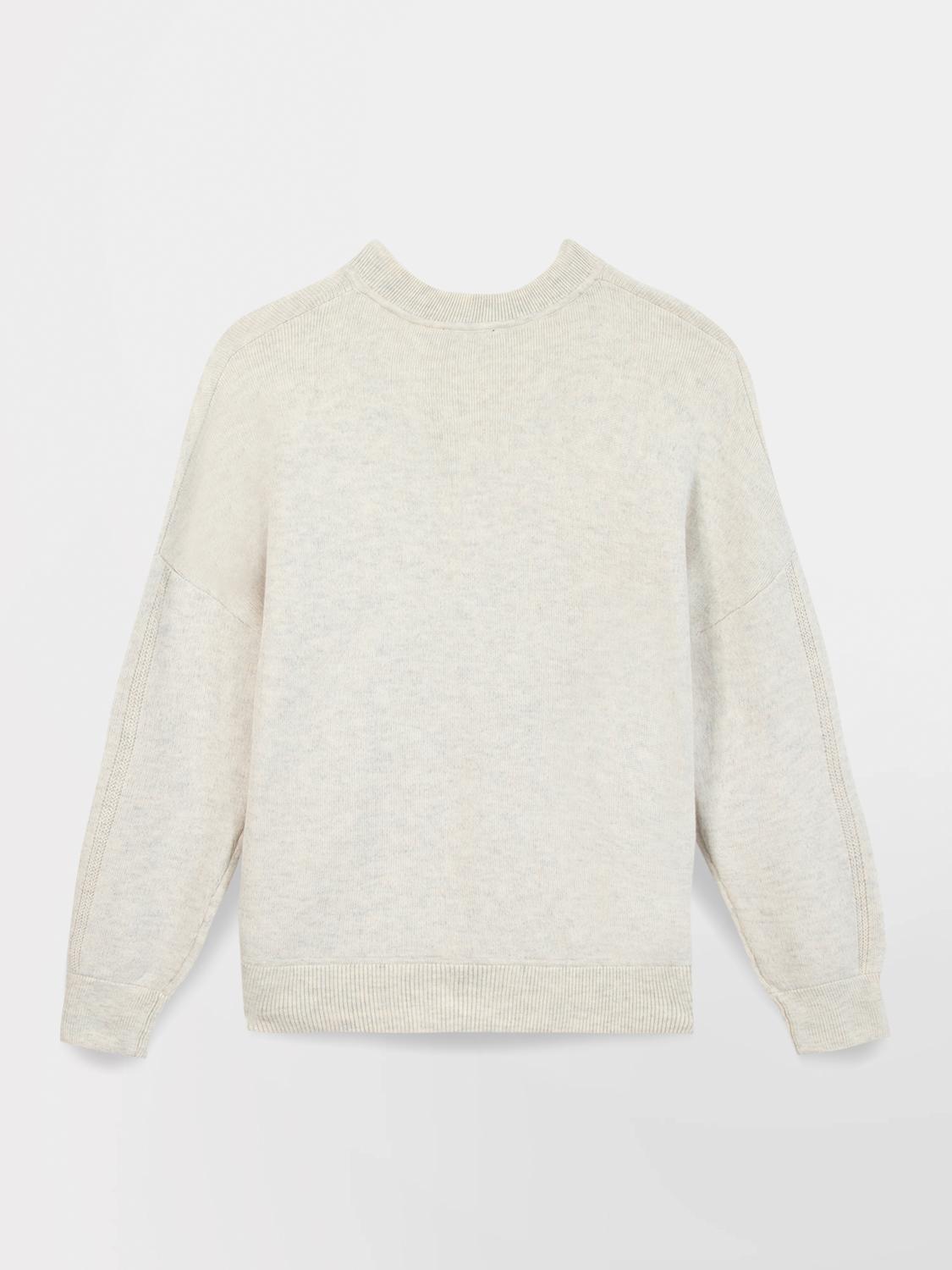 Pull Femme Tricot Col V Coton Laine Blanc ENOLAVER Pull Femme Tricot Col V Coton Laine Blanc ENOLAVER