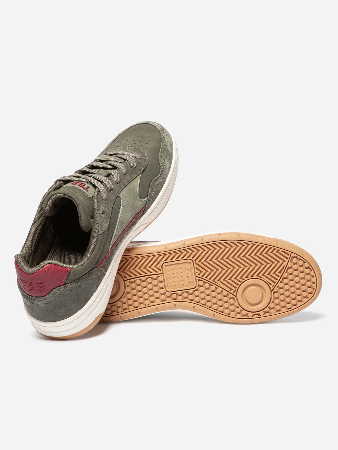 Tennis Homme Cuir Nubuck Vert et Blanc ALMERIO Tennis Homme Cuir Nubuck Vert et Blanc ALMERIO