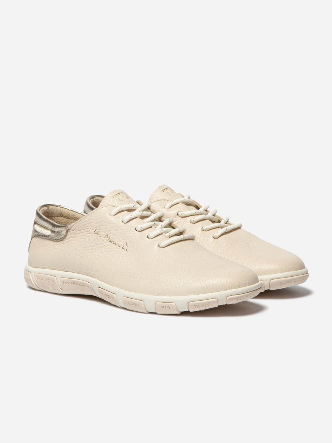 Women's Tennis Shoes Comfort Beige Leather