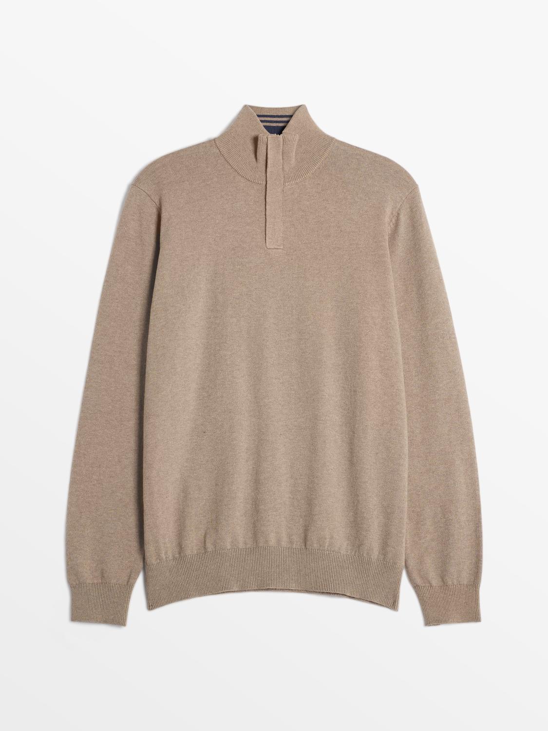 Pull Homme Col Camionneur Beige MALIKCAM