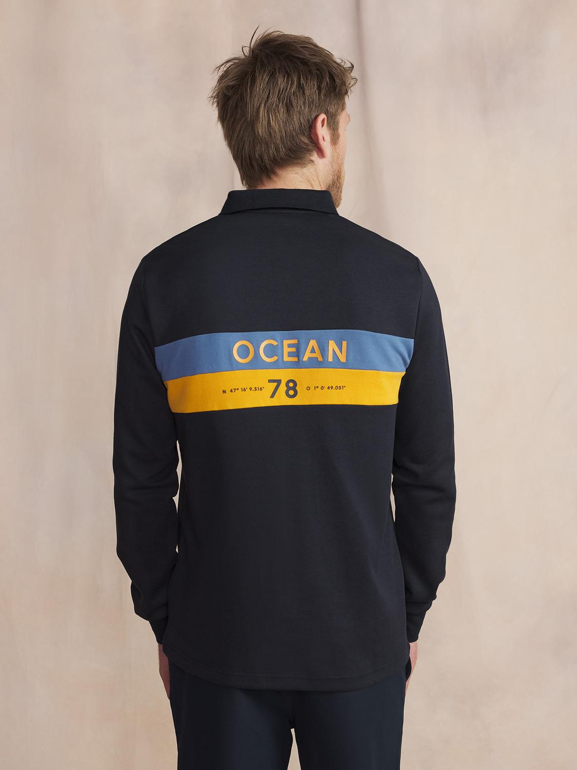 Polo Marine Manches Longues Bleu JADENPOL Polo Marine Manches Longues Bleu JADENPOL