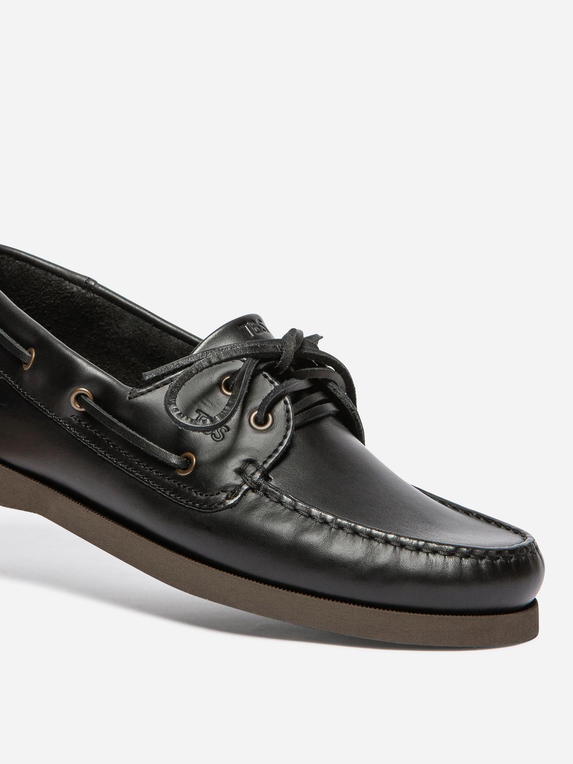 Chaussures Bateaux Homme Cuir Noir et Brun PHENIS