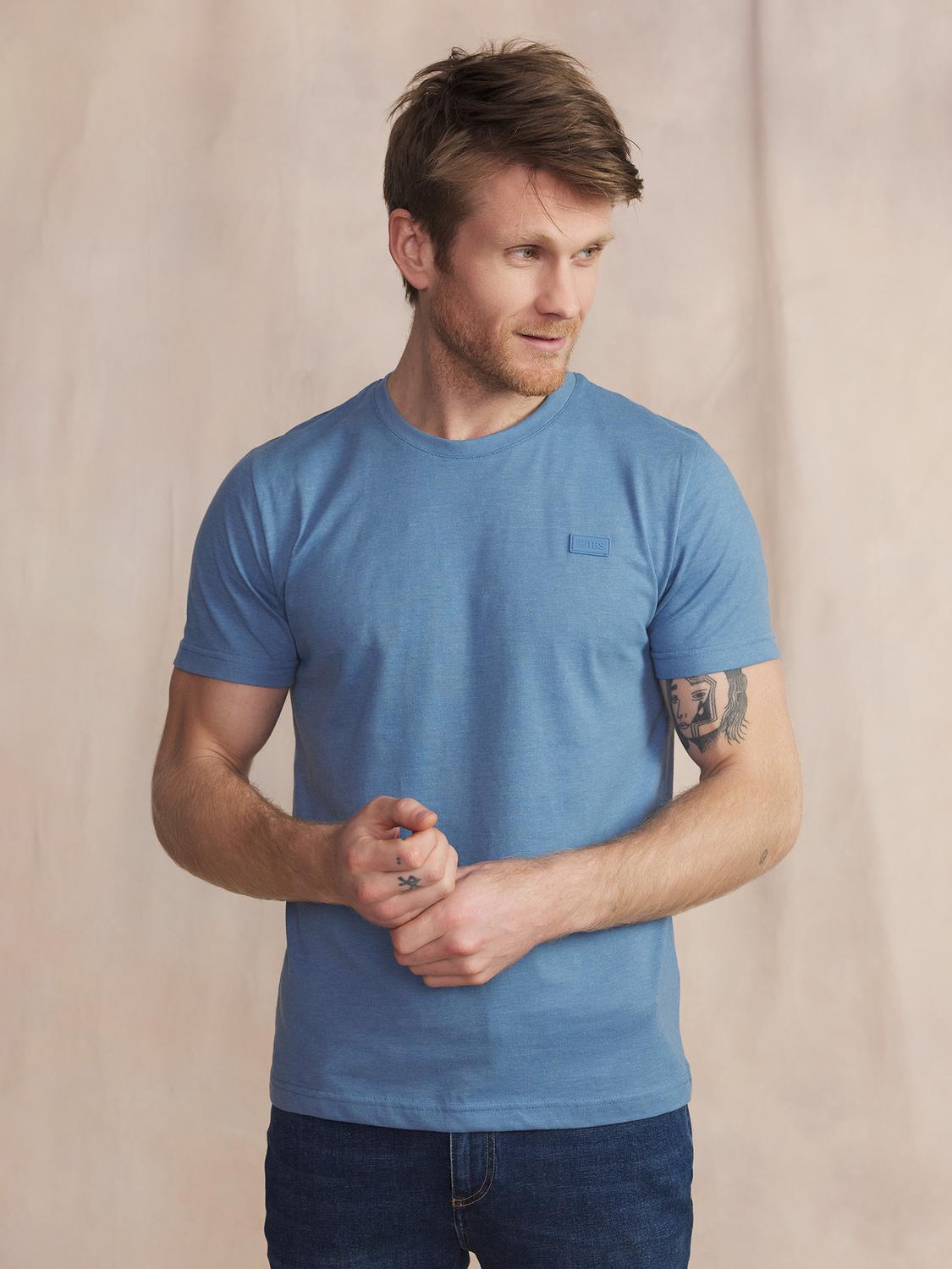 Tee Shirt Homme Manches Courtes Bleu PIERETEE Tee Shirt Homme Manches Courtes Bleu PIERETEE