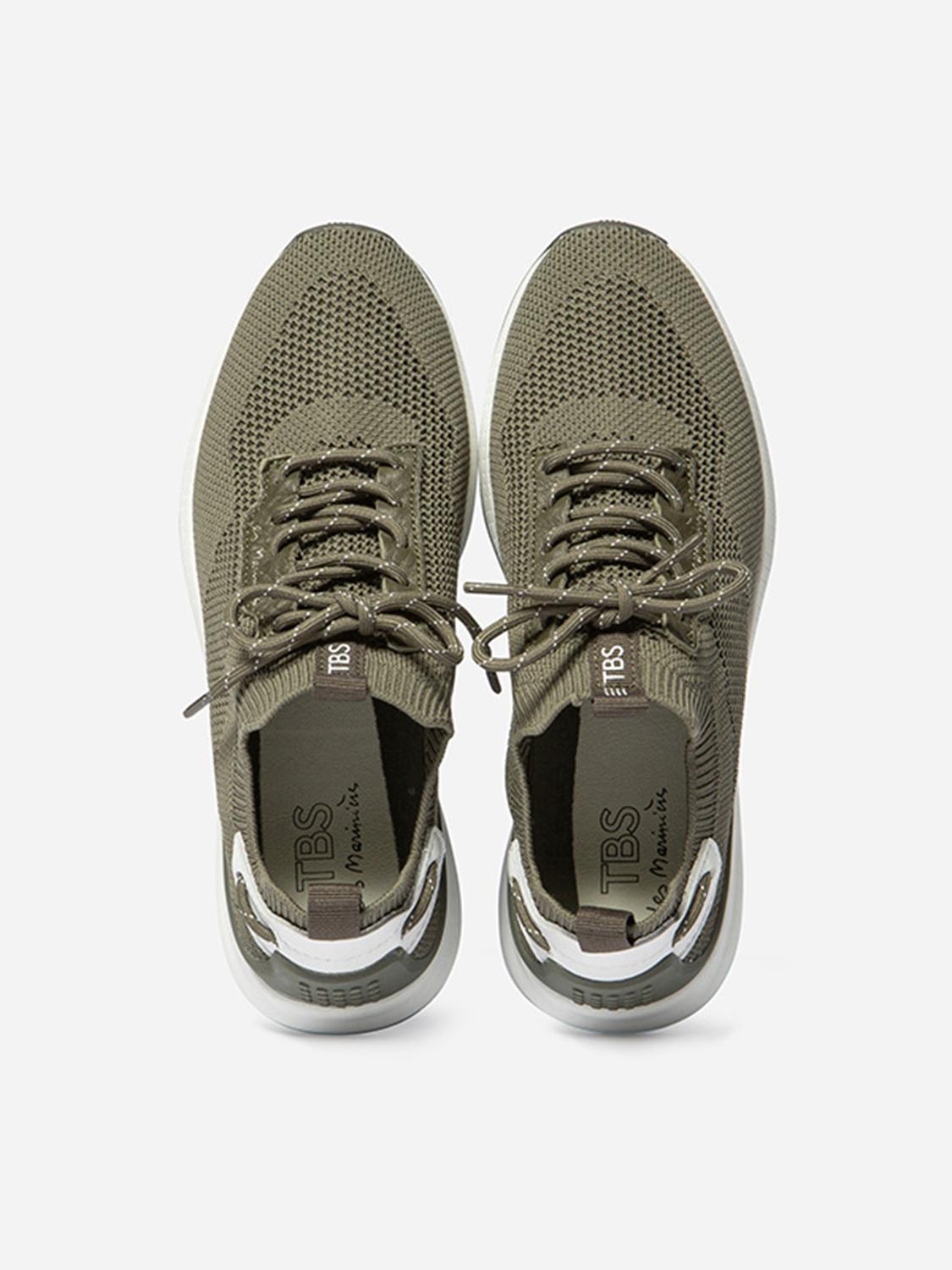 Baskets Femme Confort Textile Recyclé Kaki
