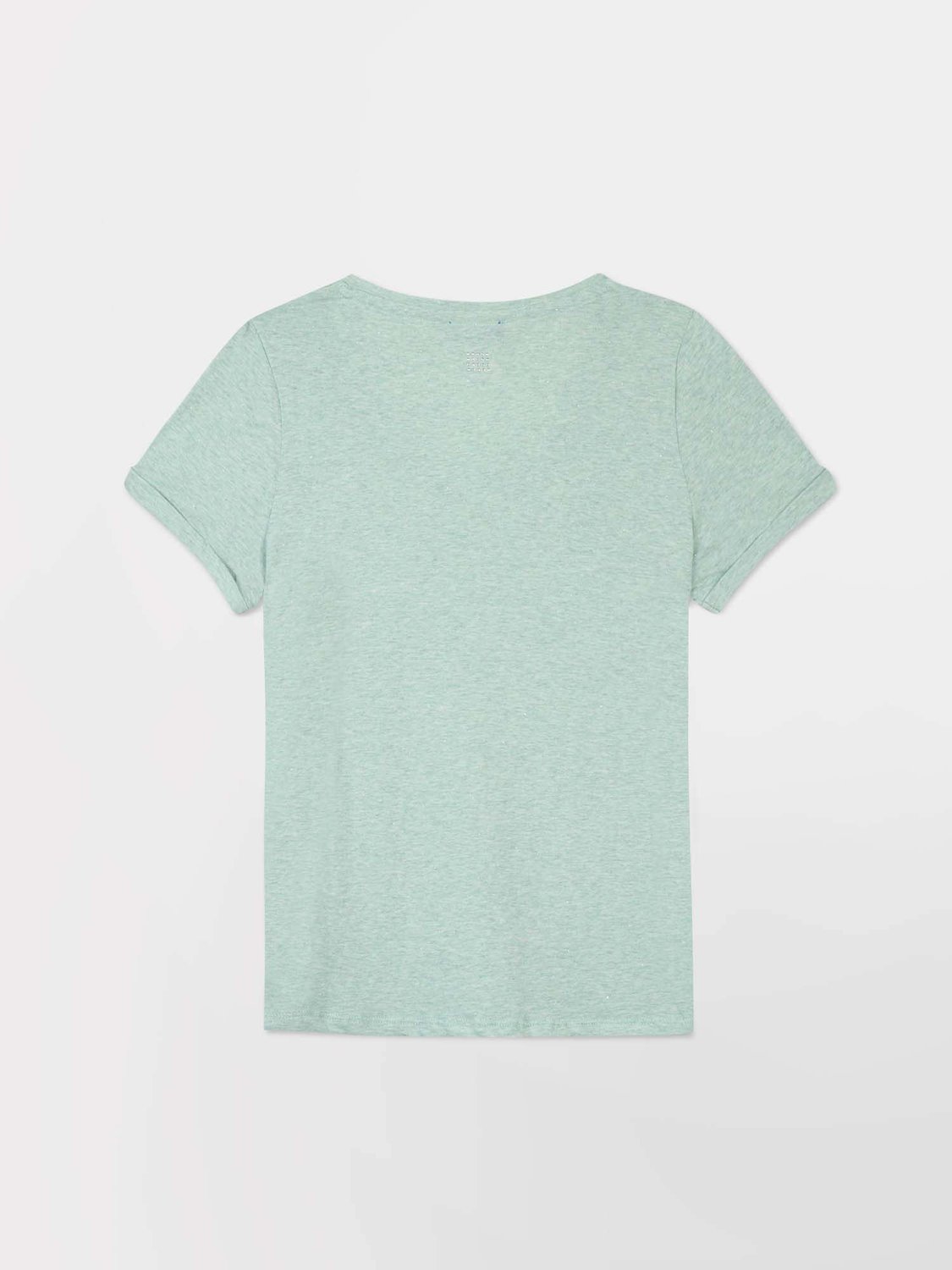 Tee-Shirt Femme Col V Jersey Coton Vert Clair
