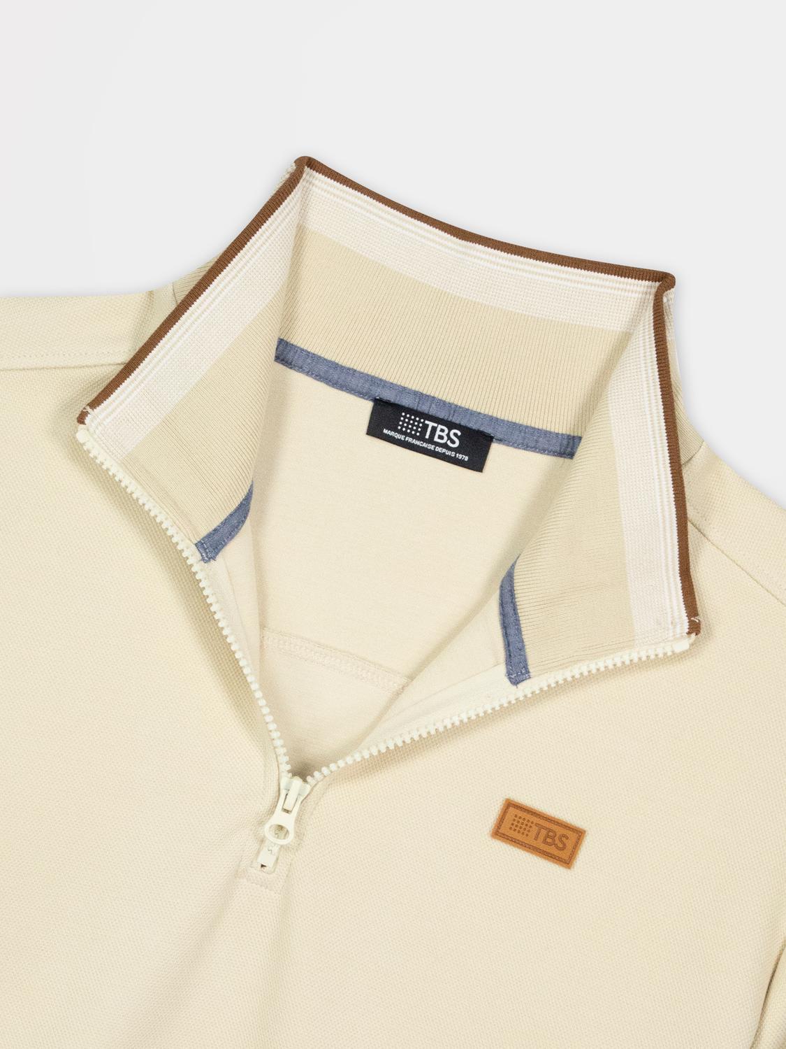 Sweat Zippé Homme Beige LEANNCAM