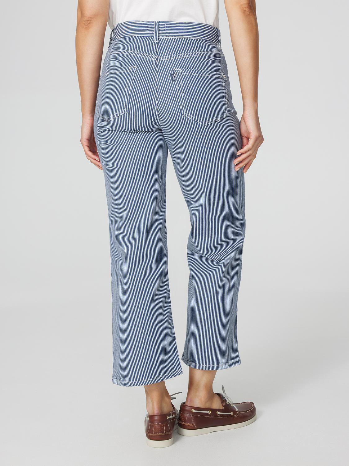Pantalon Femme 7/8ème Rayures Bleu et Blanc RAYYAHUI