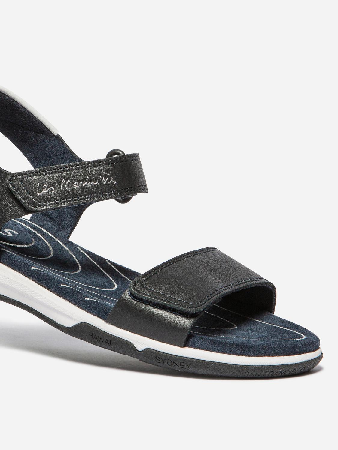 Sandales Femme Légères Cuir Marine