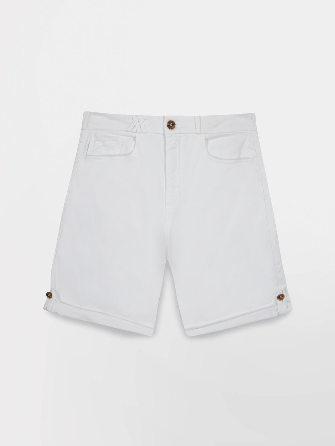 Bermuda Femme Ceinture Semi-élastiquée Blanc SINTAMID