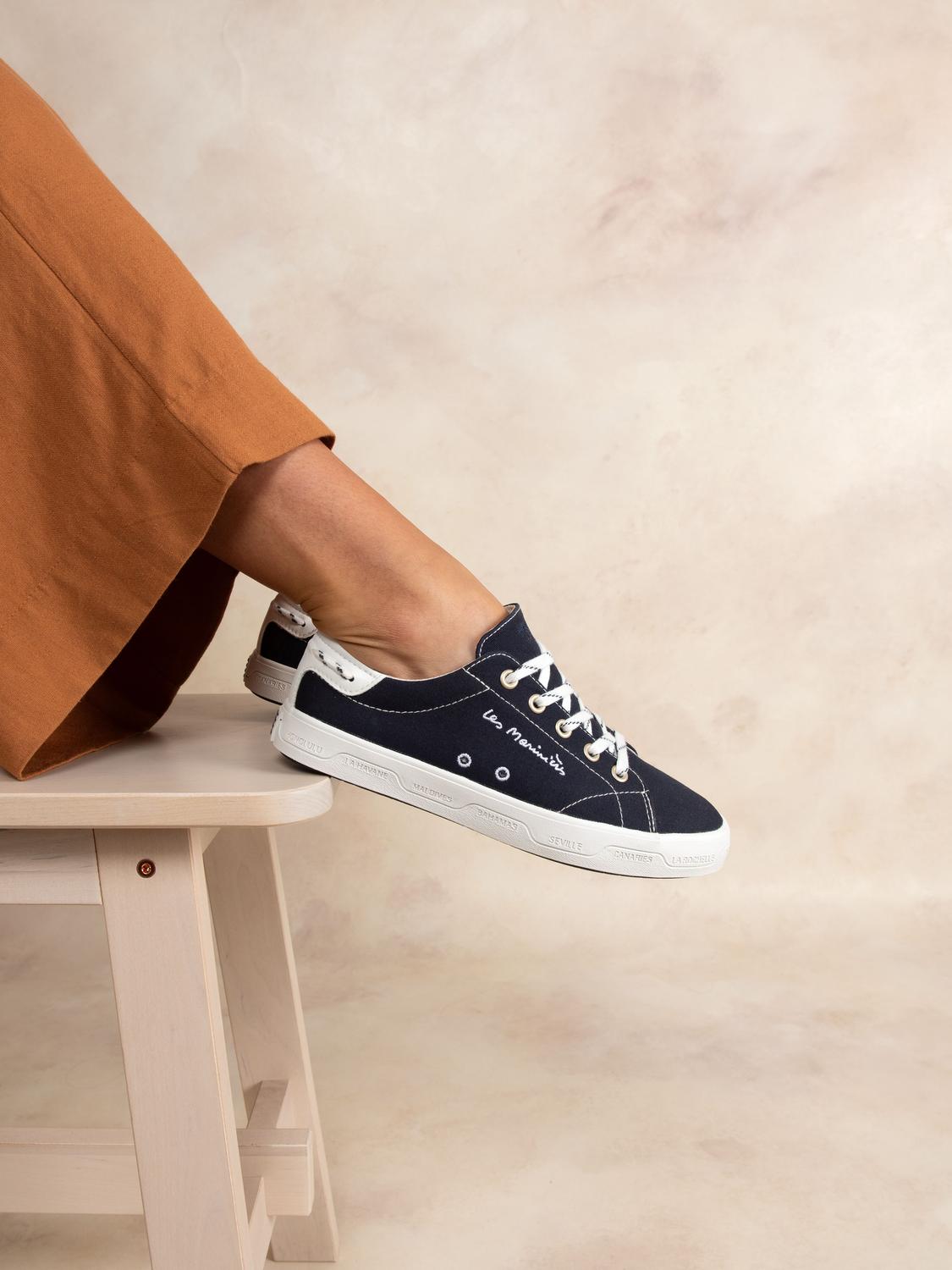 Women's Recycled Cotton Navy Sneakers LANZARA