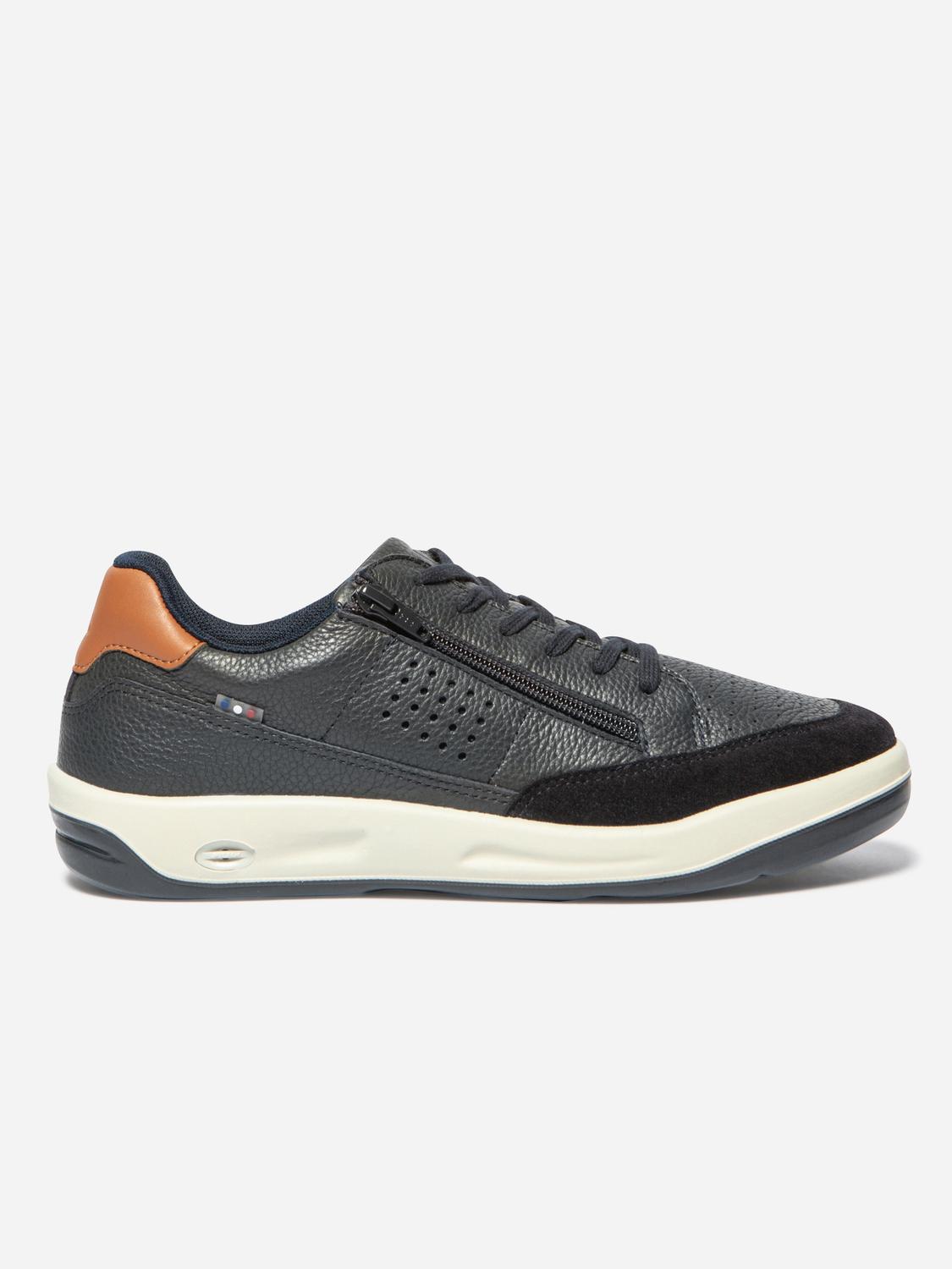 Baskets Homme Zippée Fabriquées en France Cuir Bleu ALLZIPP Baskets Homme Zippée Fabriquées en France Cuir Bleu ALLZIPP