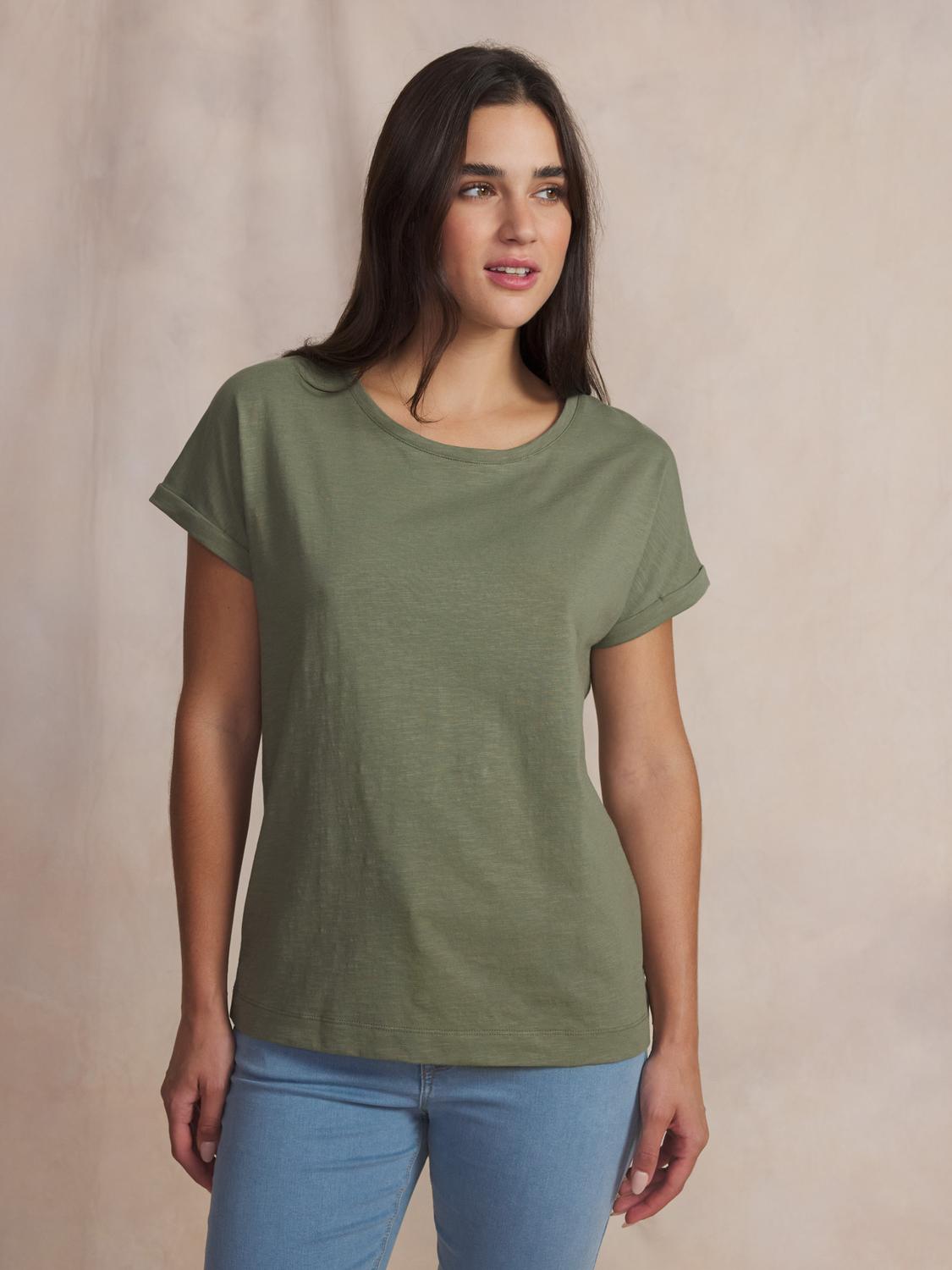 Tee-shirt en maille femme kaki MAHIATEE