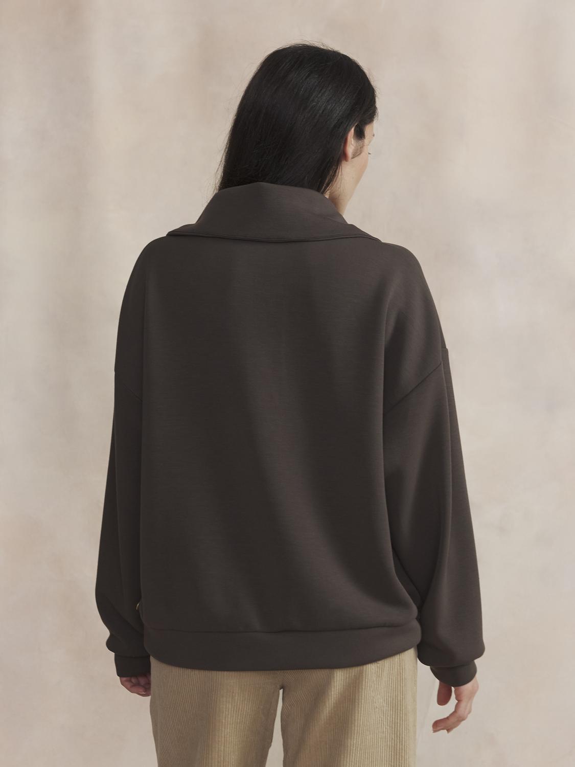 Sweat Col Camionneur Femme Brun NOELYCAM